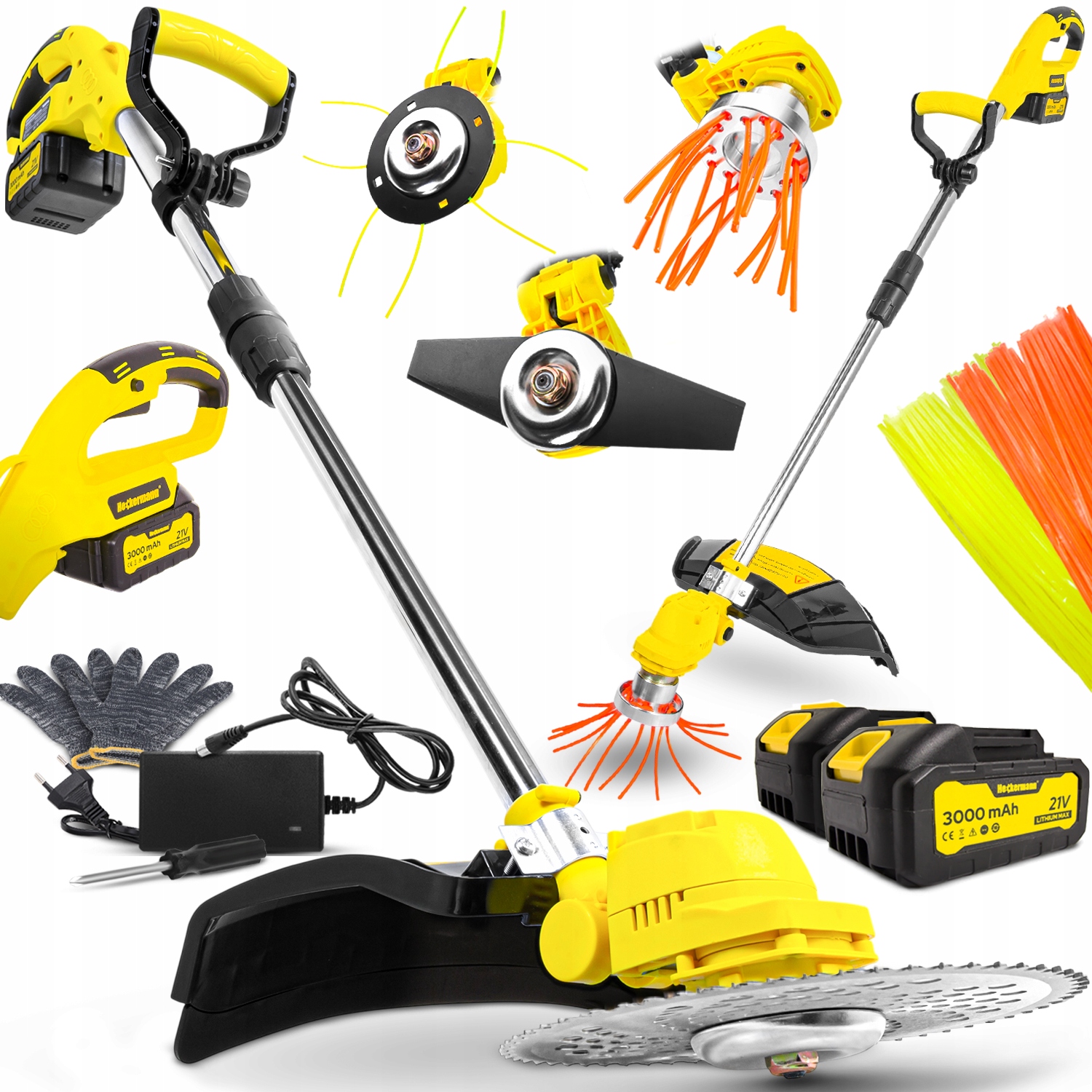 Výkonná Vyžínačka Na Trávu Akumulátorová Dlažba 2x3000 mAh 5v1