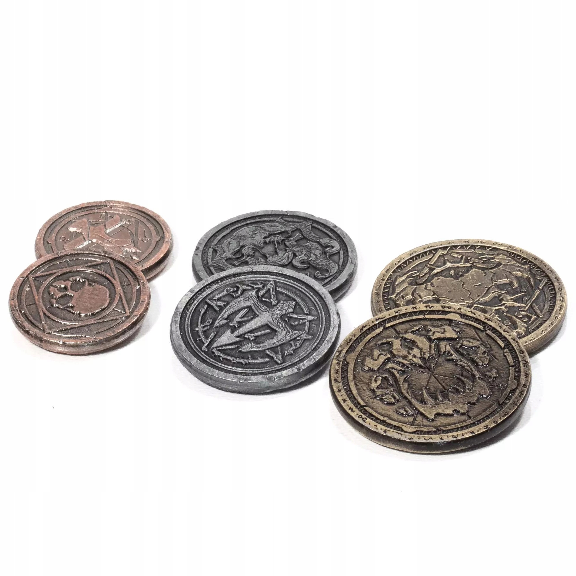 ZESTAW 9 POTWORNYCH METALOWYCH MONET LARP Nazwa Zestaw 9 Potwornych Metalowych Monet