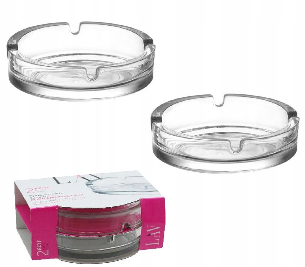 

2 X Szklana Popielnica Popielniczka Okrągła 10,5CM