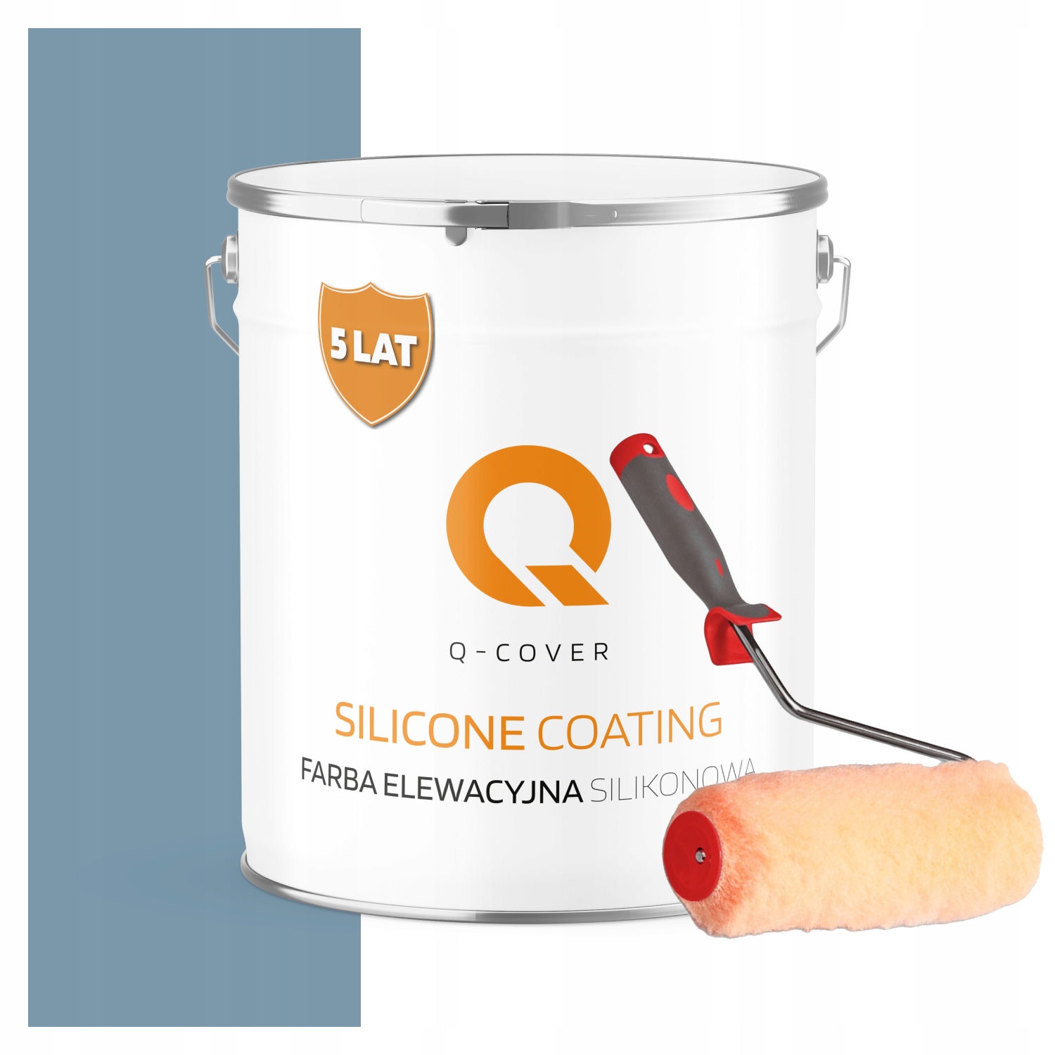 Vonkajšia fasádna farba na omietku 5L, modrá farba valček