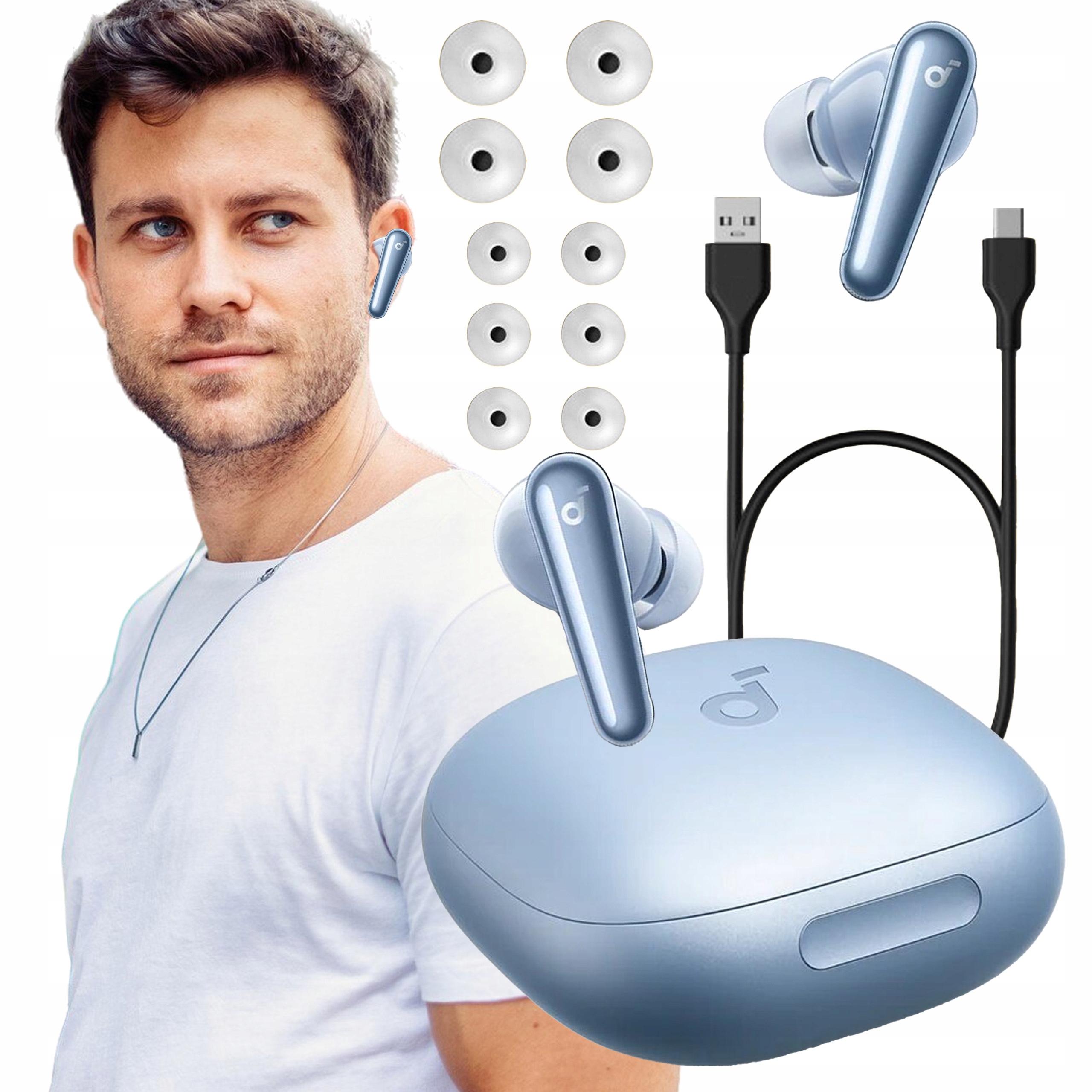 Bezdrátová Sluchátka Do Uší Modrá Soundcore Liberty 4 Pro Bt 5.3