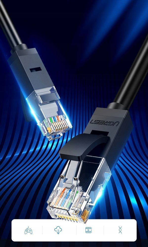 UGREEN MOCNY KABEL SIECIOWY ETHERNET RJ45 CAT6 UP do 1 Gbps DŁUGI 20M Długość kabla 20 m