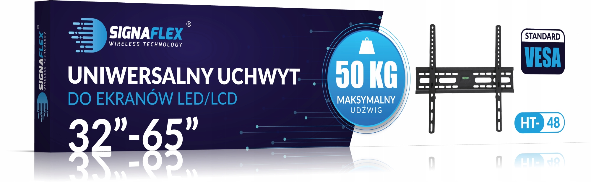 UNIWERSALNY MOCNY UCHWYT DO TELEWIZORA WIESZAK TV MONITORA 32-65" VESA Marka Signaflex