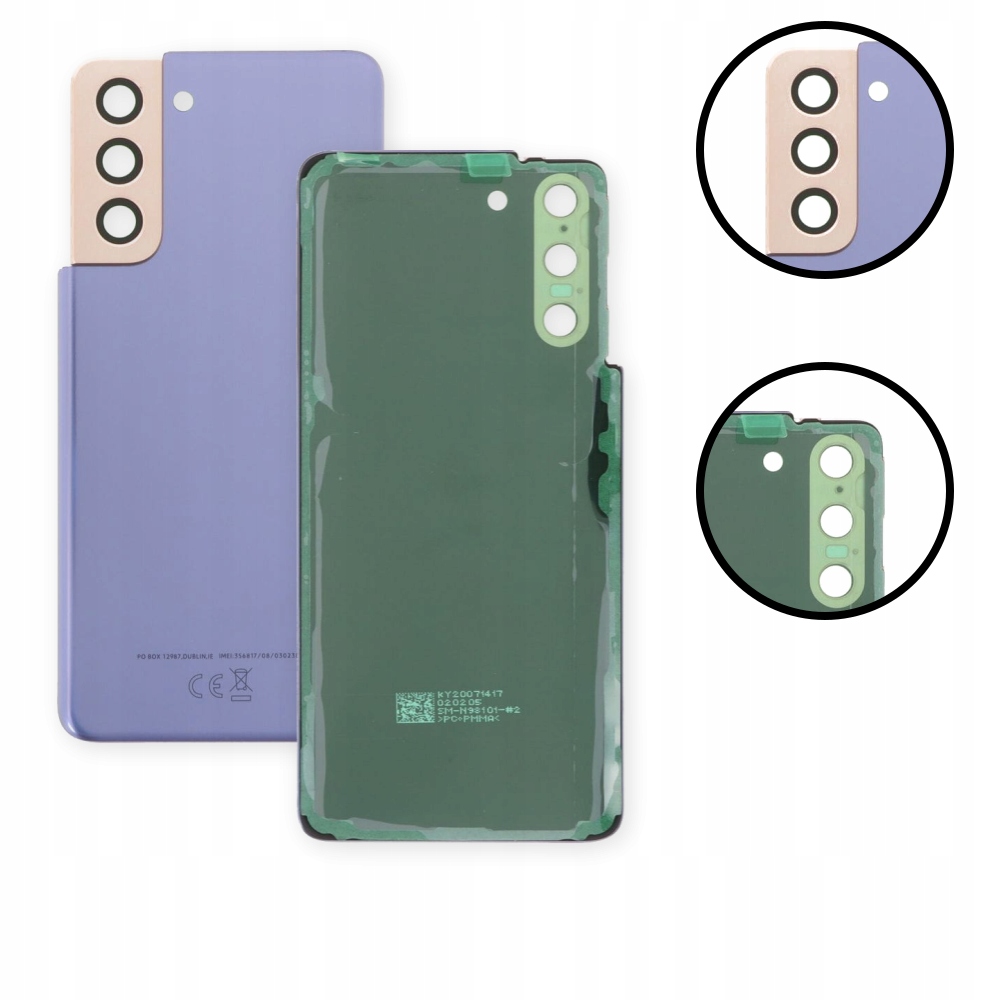 Tylna klapka, tylne szkło do Samsung Galaxy S21 5G, fioletowa