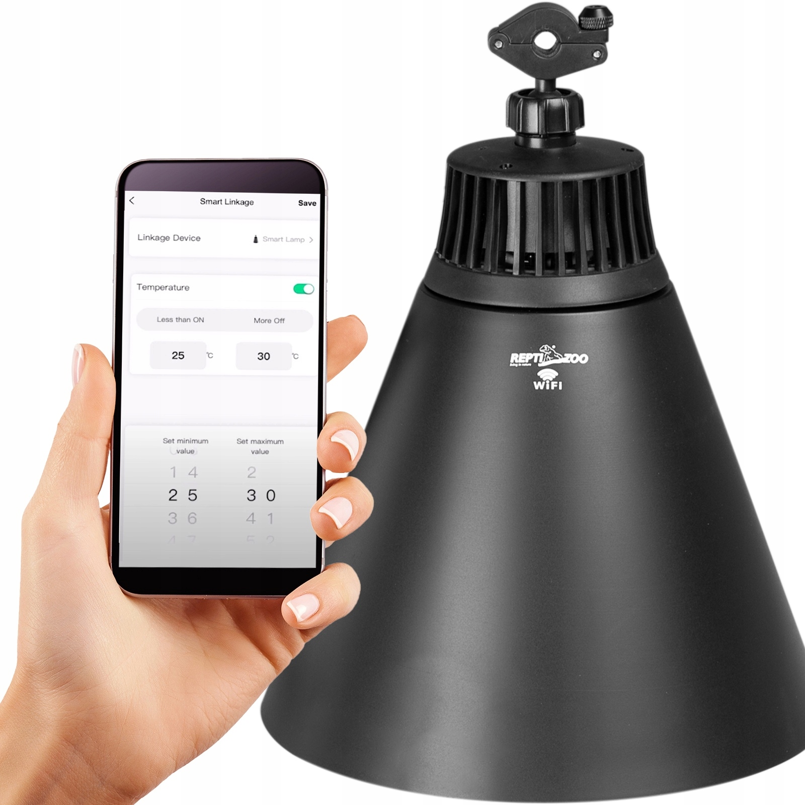 Levně Repti-Zoo Smart Wi-Fi Deep Lamp L Lampa Na topné a Uvb Žárovky Wi-F