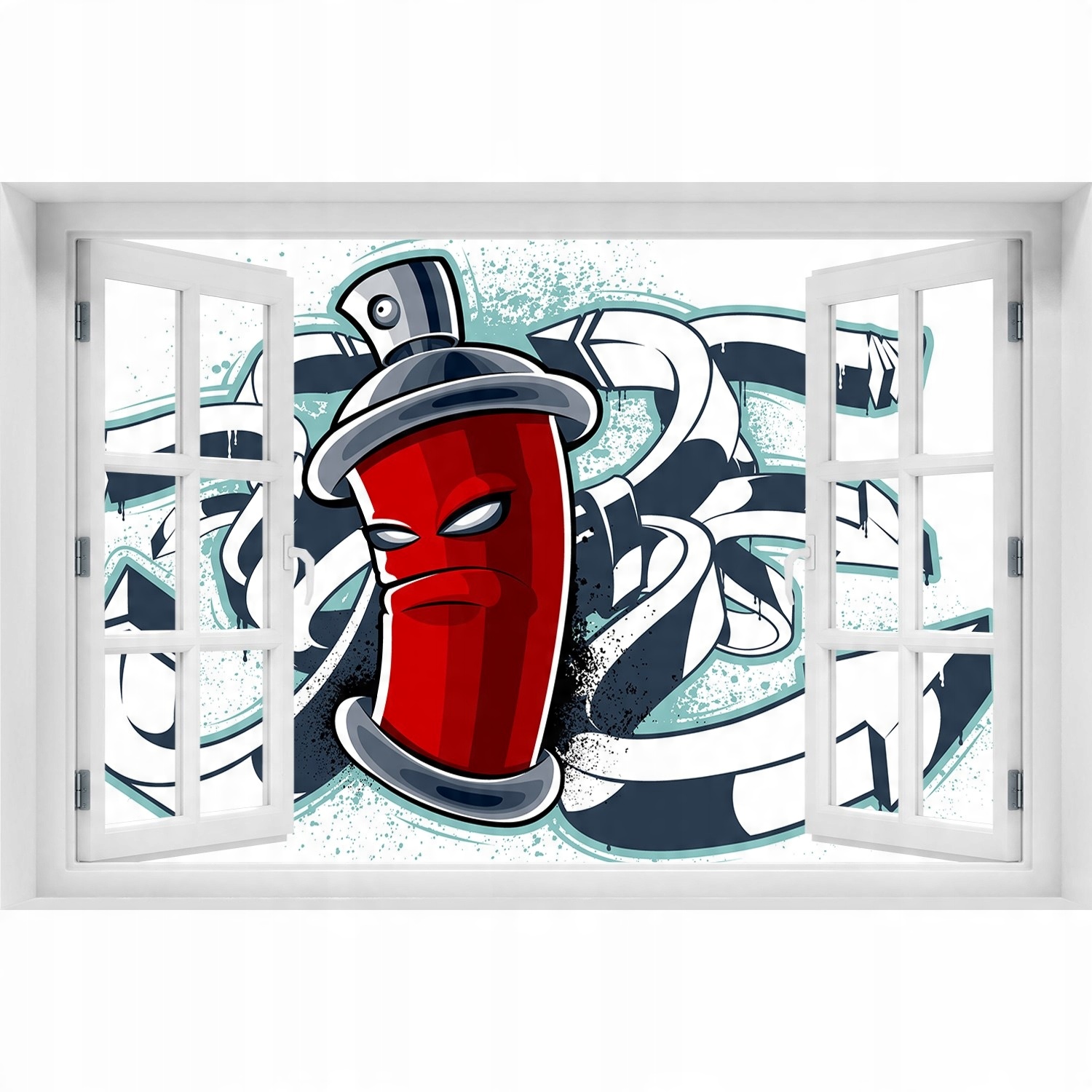 

3D Okno Naklejka na ścianę Graffiti 150x100