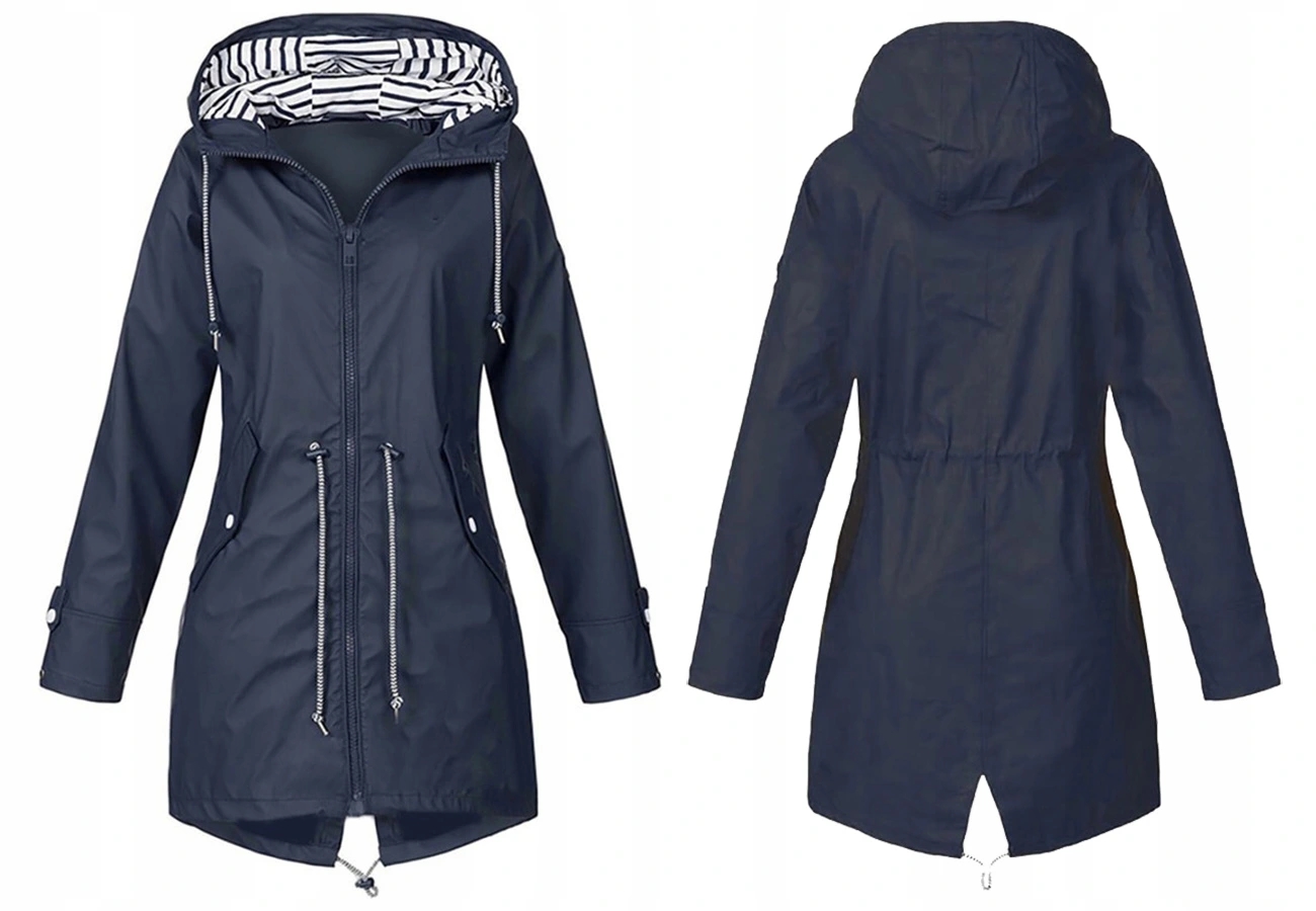 

Kurtka Damska Przeciwdeszczowa Parka Kaptur S-4XL