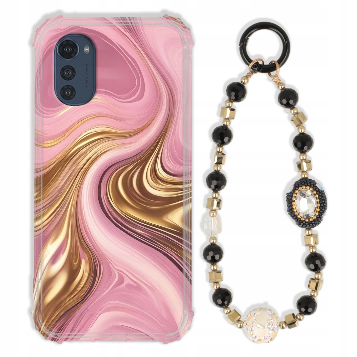 Puzdro Pre Motorola E32s Case Antishock Zirkóny Čierno Zlaté|odolné|silné