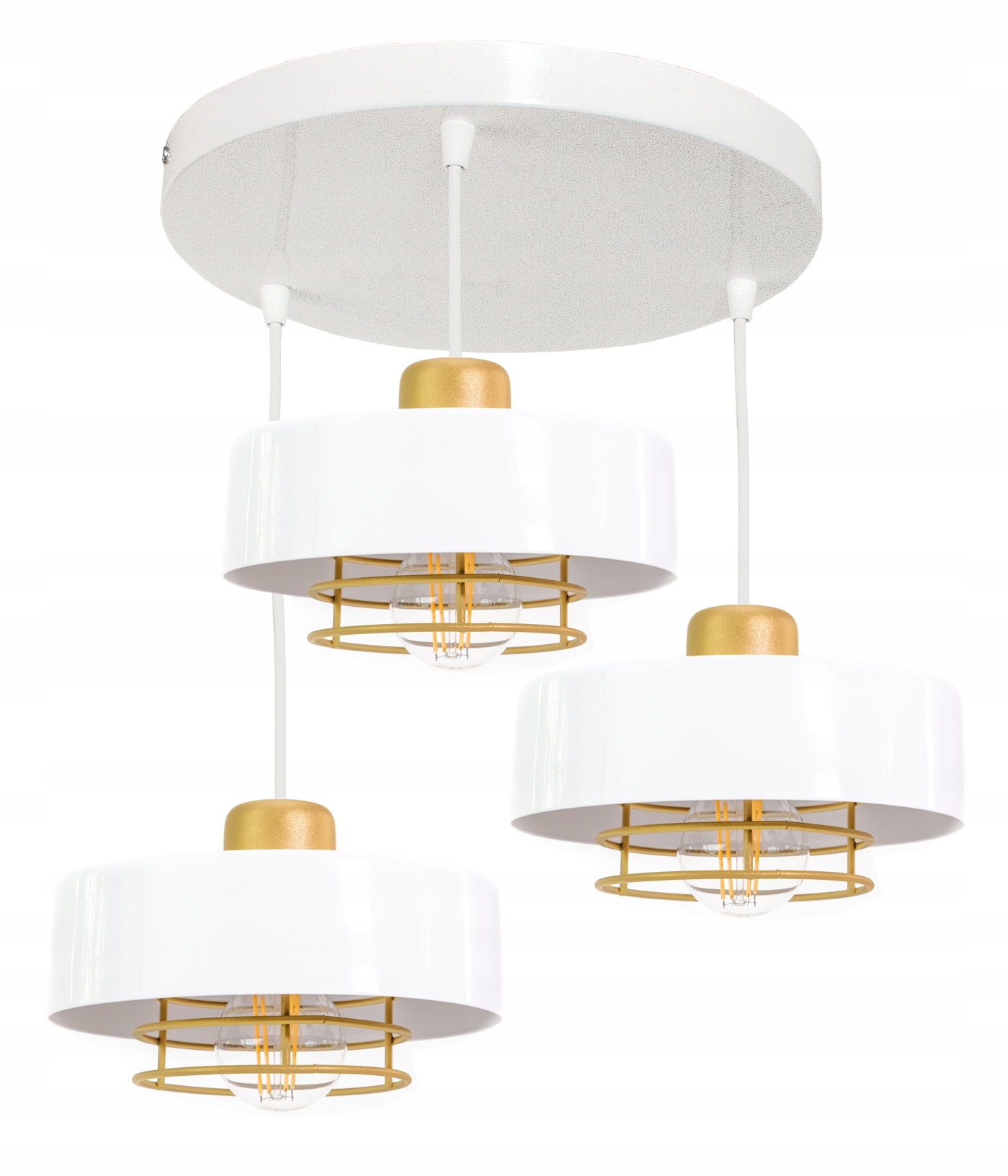 

Lampa Wisząca Sufitowa Loft Spiro 3 biało złota