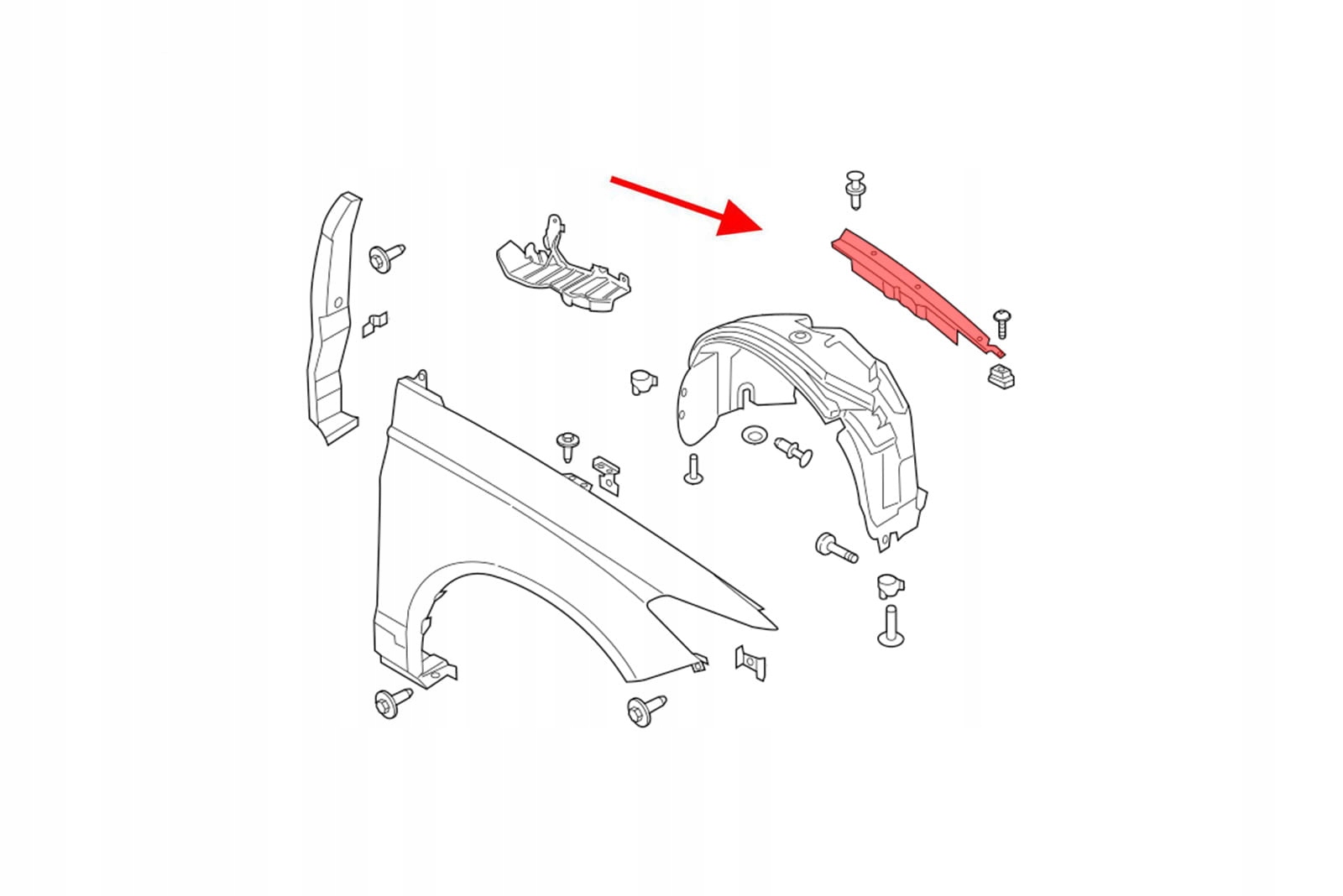 FORD FUSION MK2 II 12-22 USZCZELKA OSŁONA GÓRNA BŁOTNIKA PRAWA DS73A02078AC Numer katalogowy części DS73A02078AC