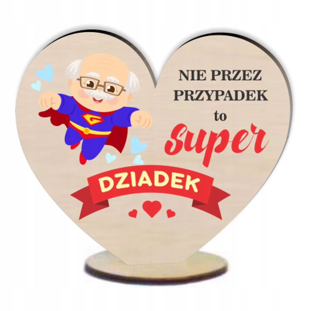 Serce serduszko Dzień Dziadka upominek Dziadek nadruk
