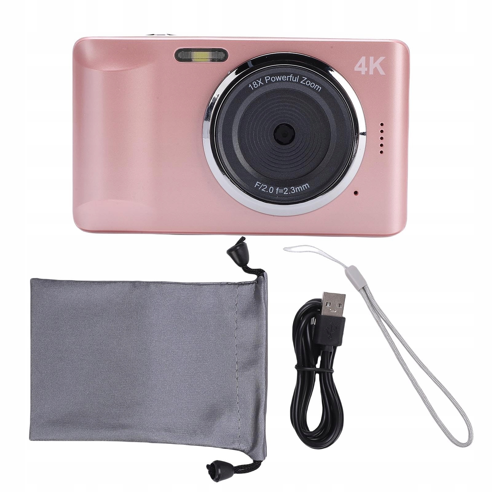 Digitální Fotoaparát Pro Děti 2,8 Palců Růžový Hry 4K 18X Zoom baterie 1200 mAh