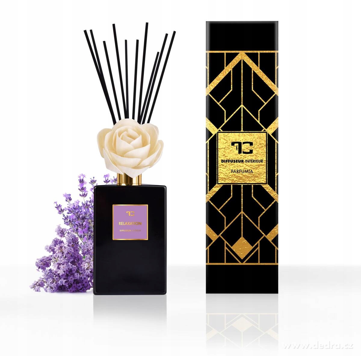 Levně Difuzér s květinou & tyčinkami Parfumia, Relaxation, 500 ml