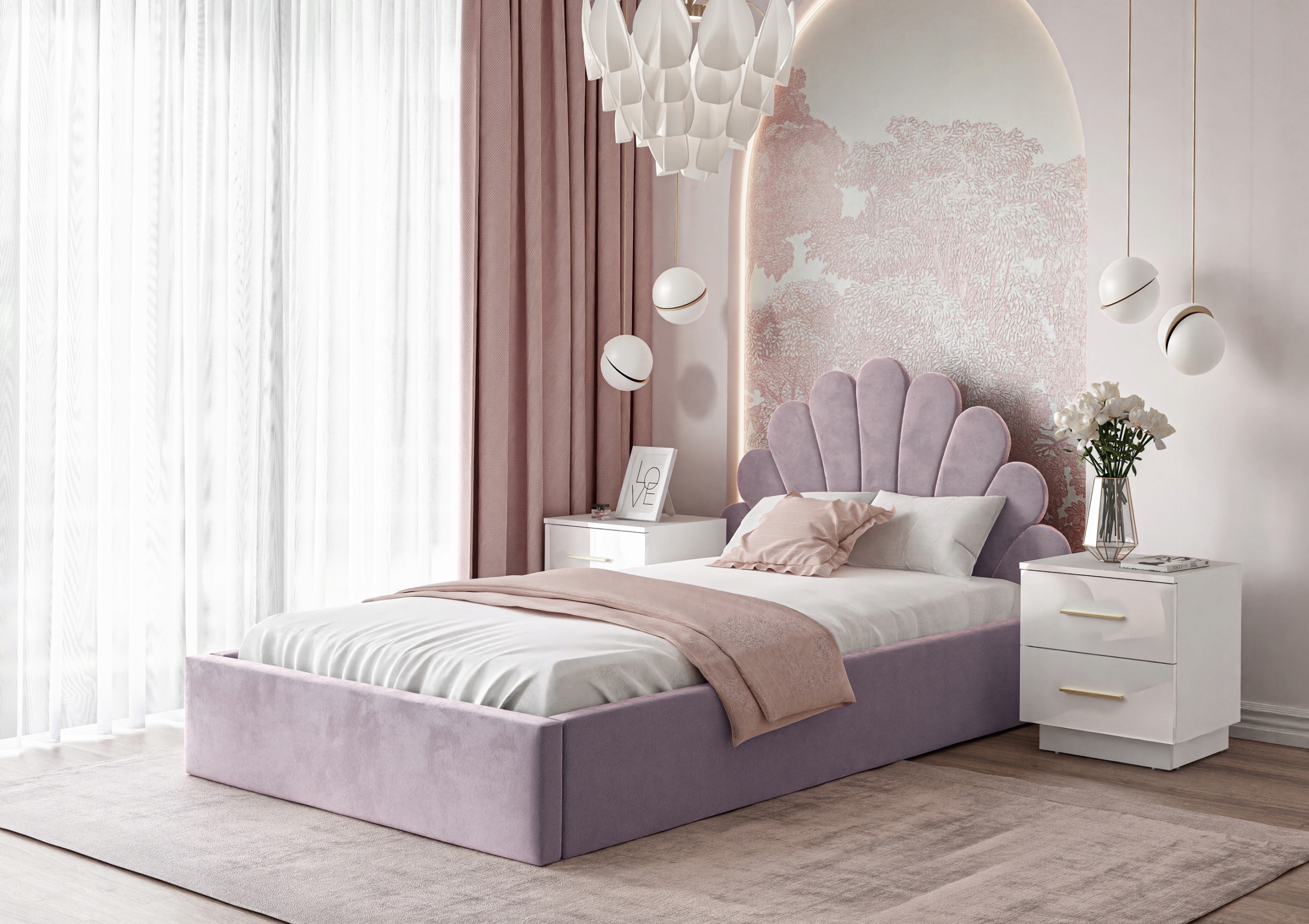 Łóżko tapicerowane ASHLEY z pojemnikiem 120x200 cm Marka Lukmebel