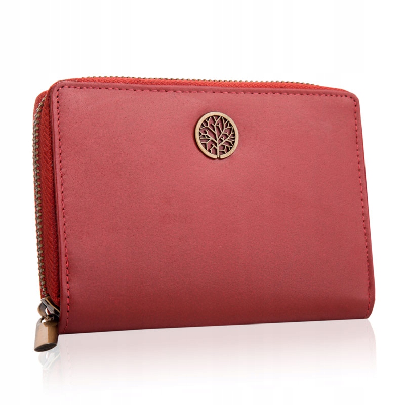 Portfel damski skórzany mały czerwony Betlewski