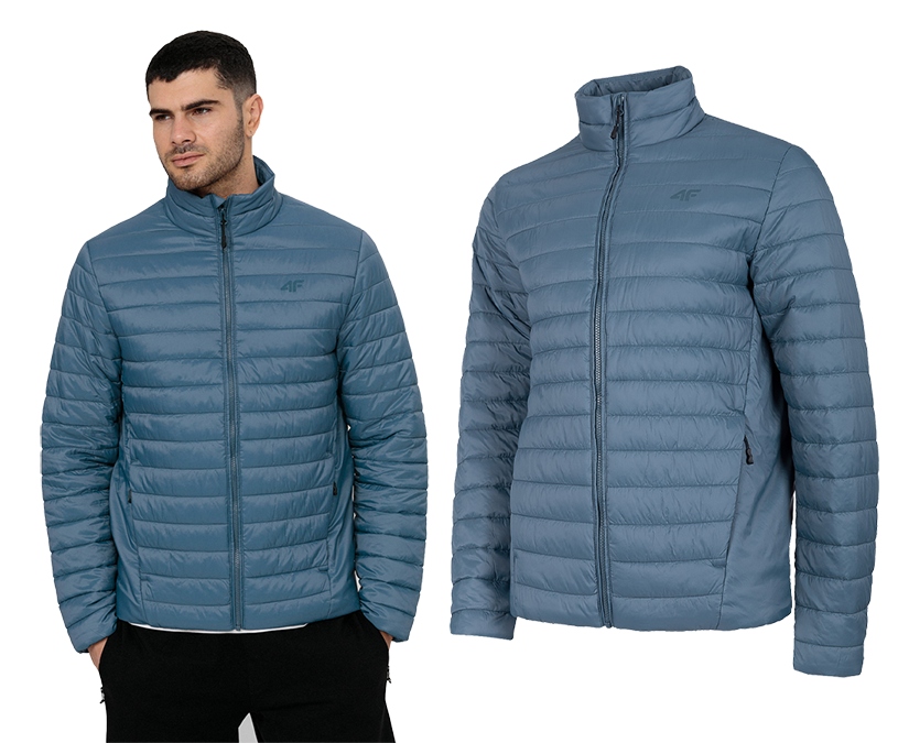 Péřová bunda 4F prošívaná L22 KUMP002 denim S