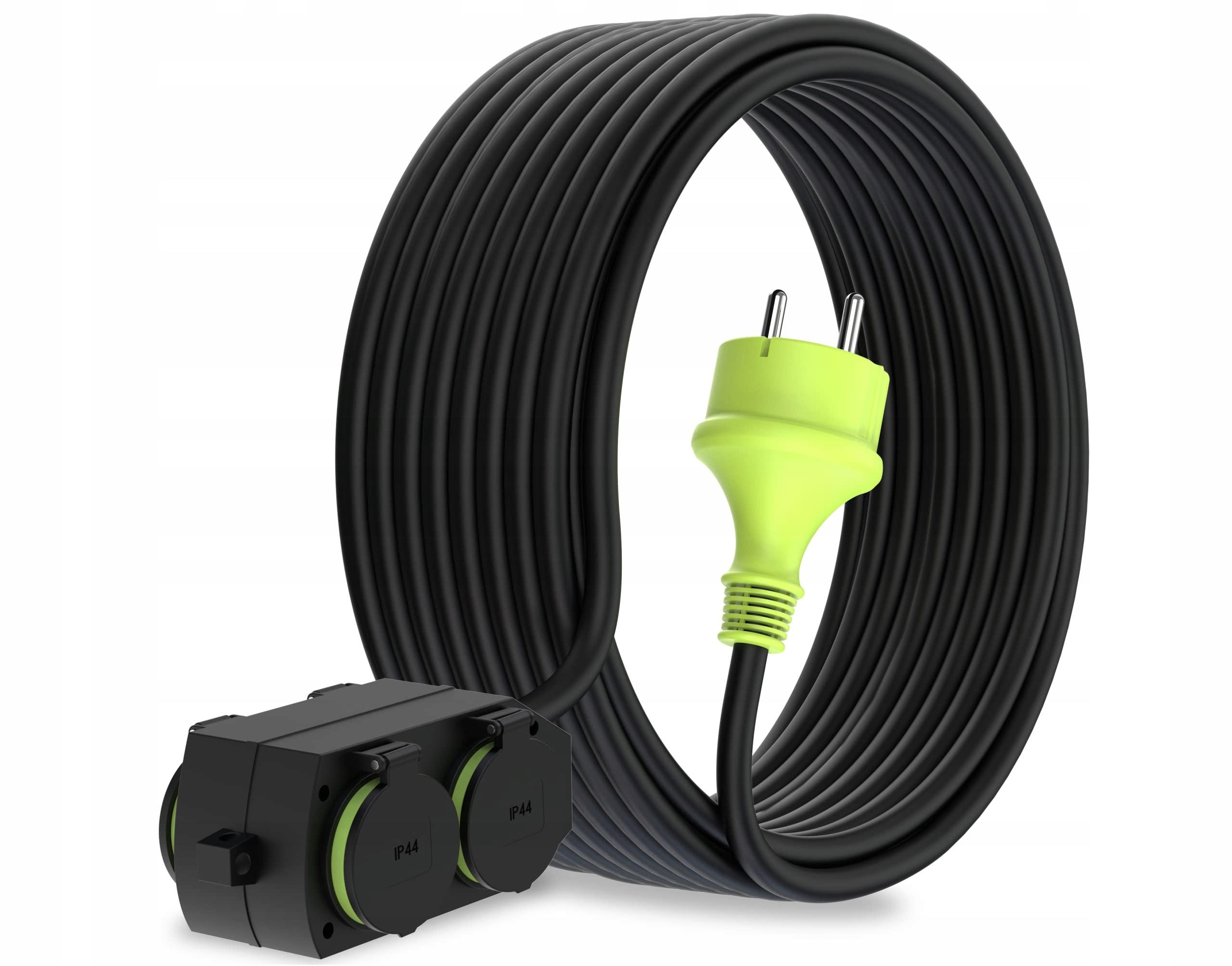 MUTECPOWER Przedłużacz 15m 4 Gniazda Schuko Na Zewnątrz IP44 — miniatura 2