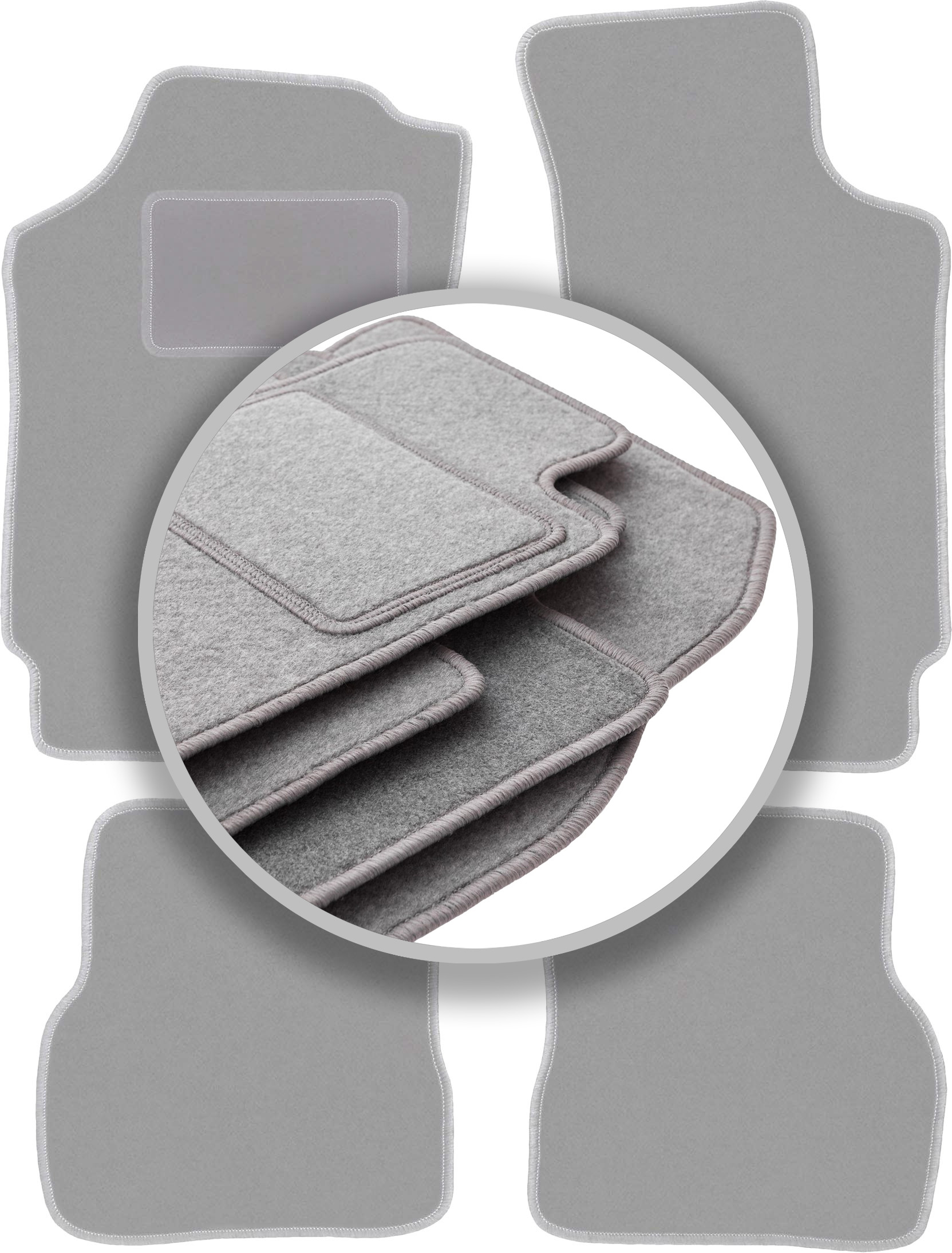 Velurové koberce Oslo šedé pro: Škoda Felicia hatchback, kombi 1994-2001