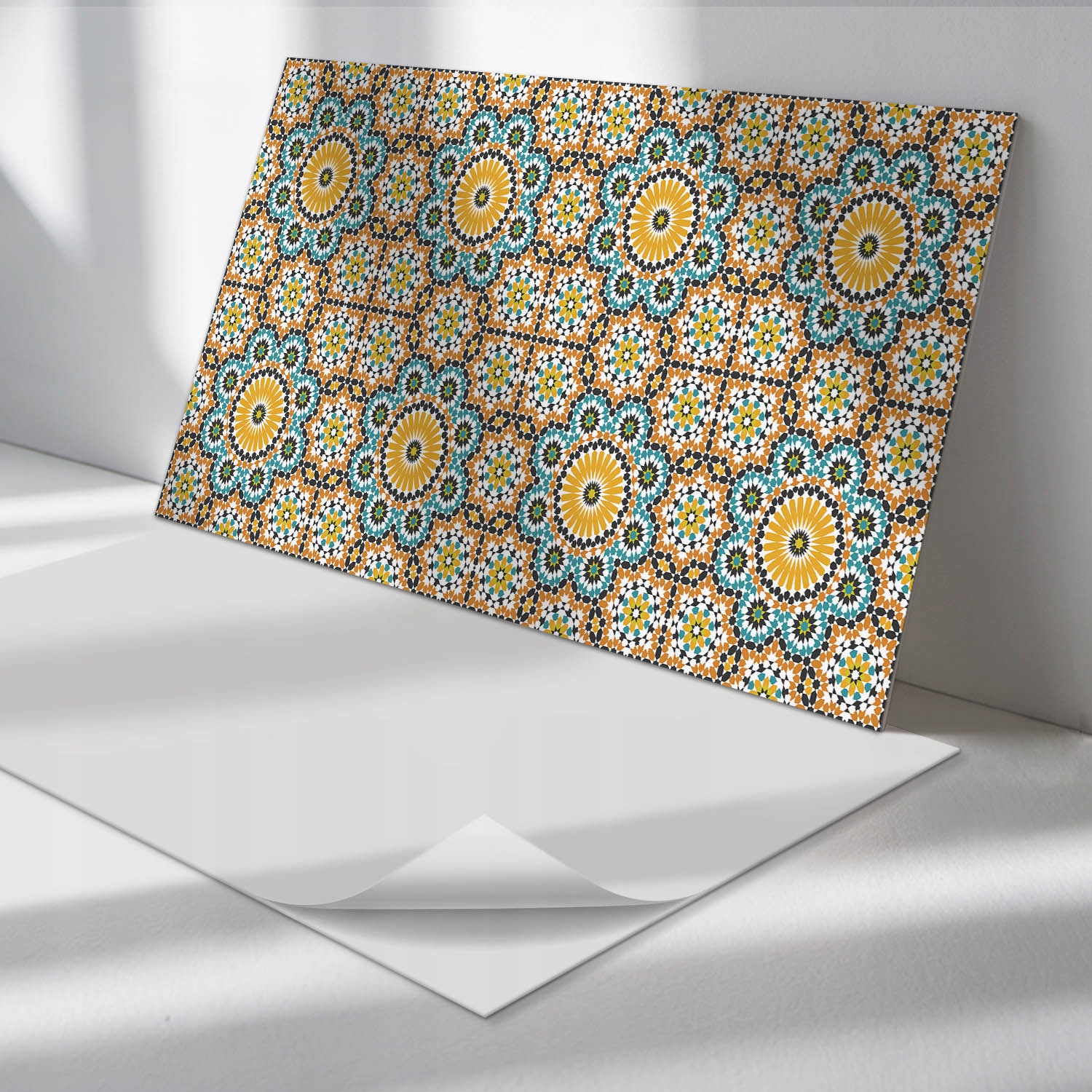 Sada vinylových panelů S Potiskem Mozaikový vzor s květinami 10 x 40 x 20 cm