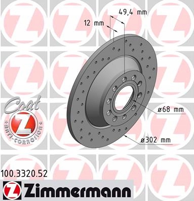 Tarcze ZIMMERMANN SPORT Tył - AUDI A6 C6 302mm Liczba tarcz w ofercie 1