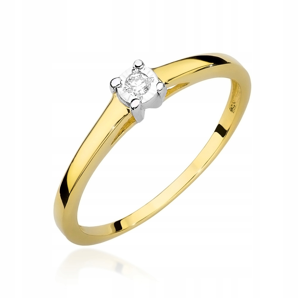 Prstýnek zlatý 585 s diamantem 0,03 ct zásnubní