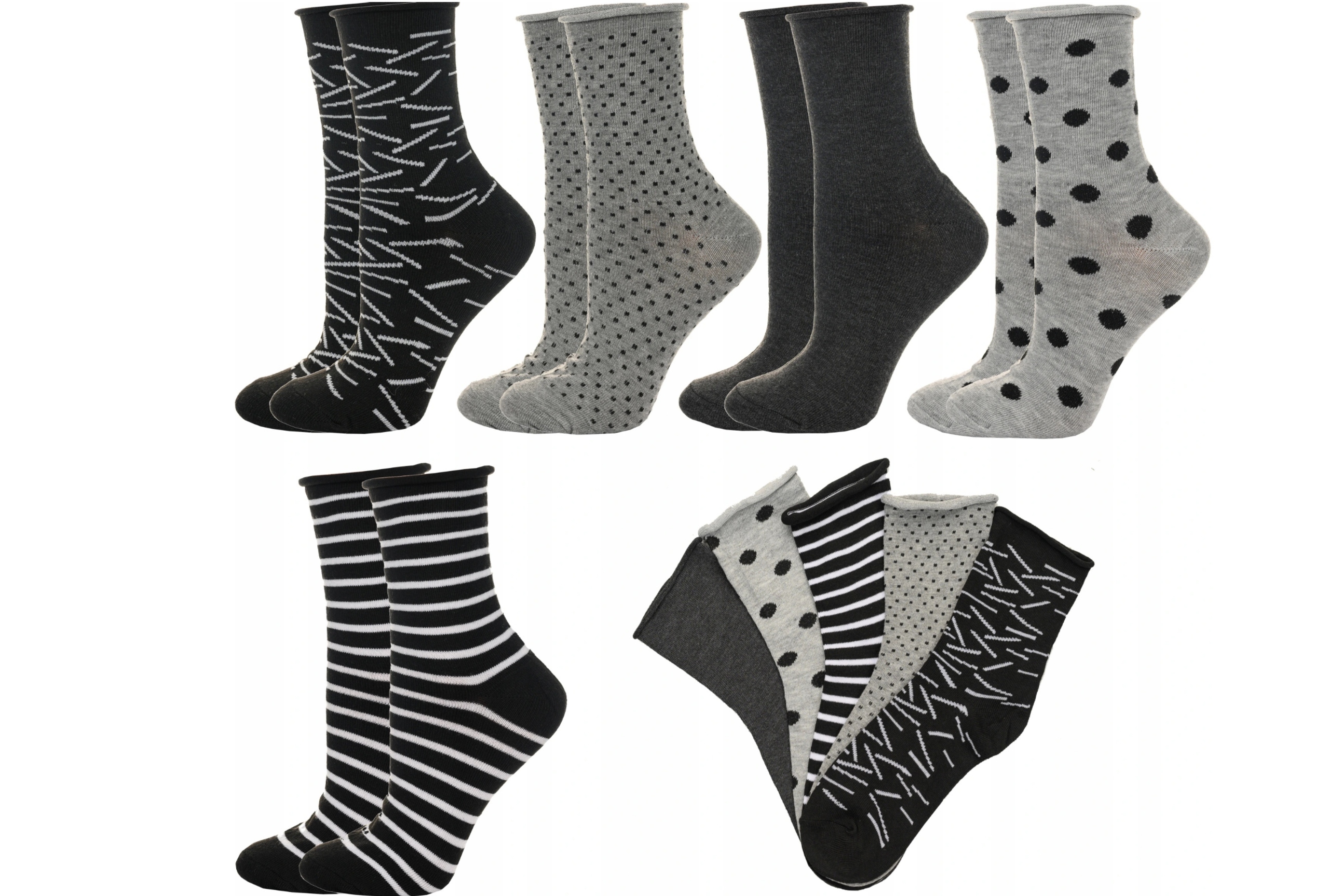 

5x Skarpety Damskie Bezuciskowe Bawełniane 39-42