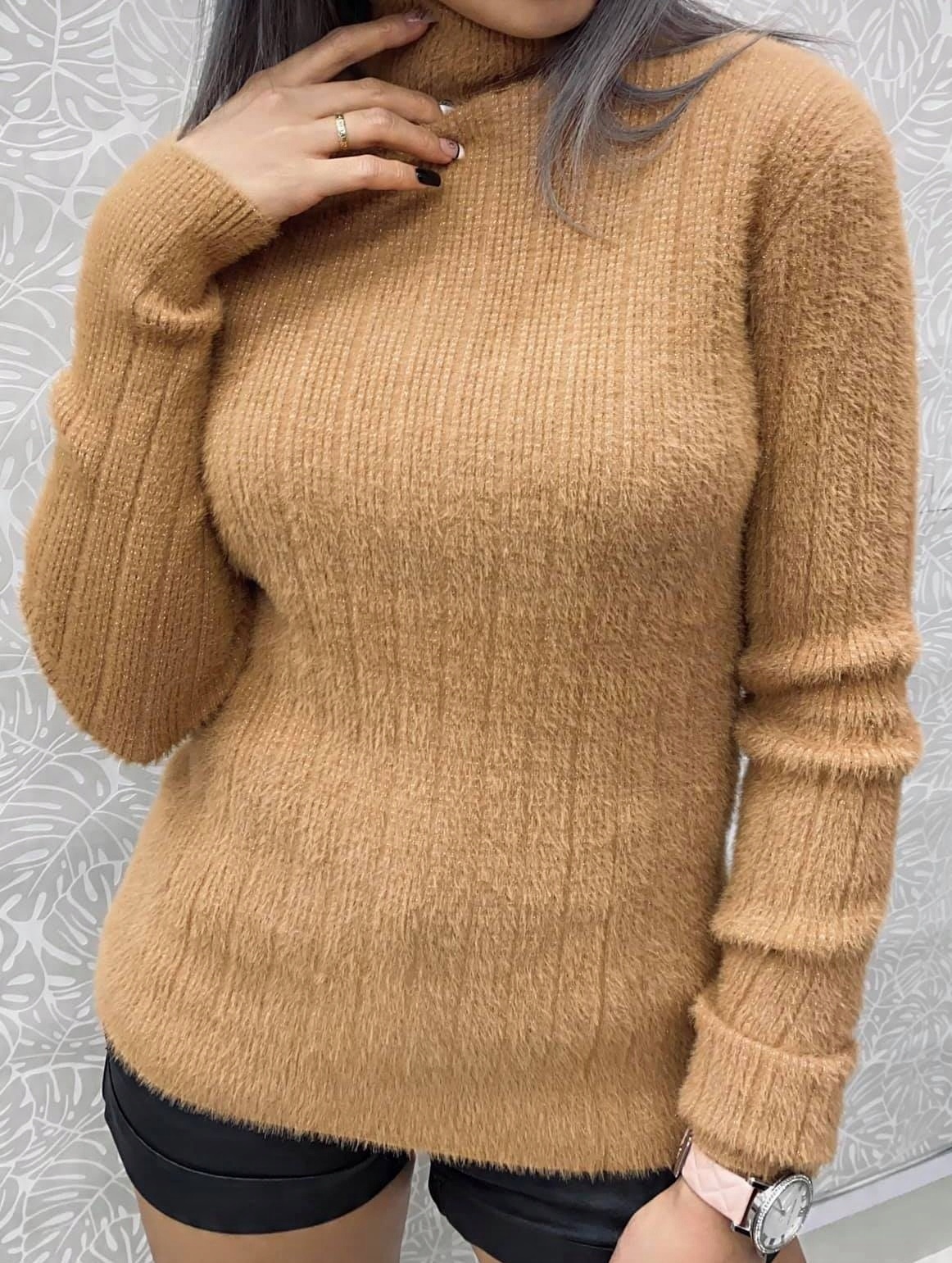 

Damski sweter sweterek golf typu alpaka S/m kolor
