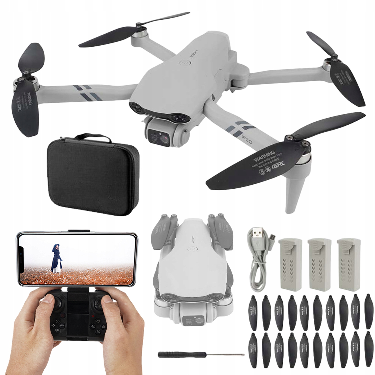 Dron F10 Wifi Kamera Hd S Režimem Gestů 6-OSÝ Gyroskop Bezhlavý Režim