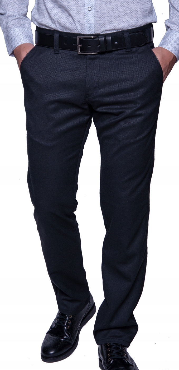 SPODNIE CHINOSY MĘSKIE CZARNE roz. 86 cm L:32