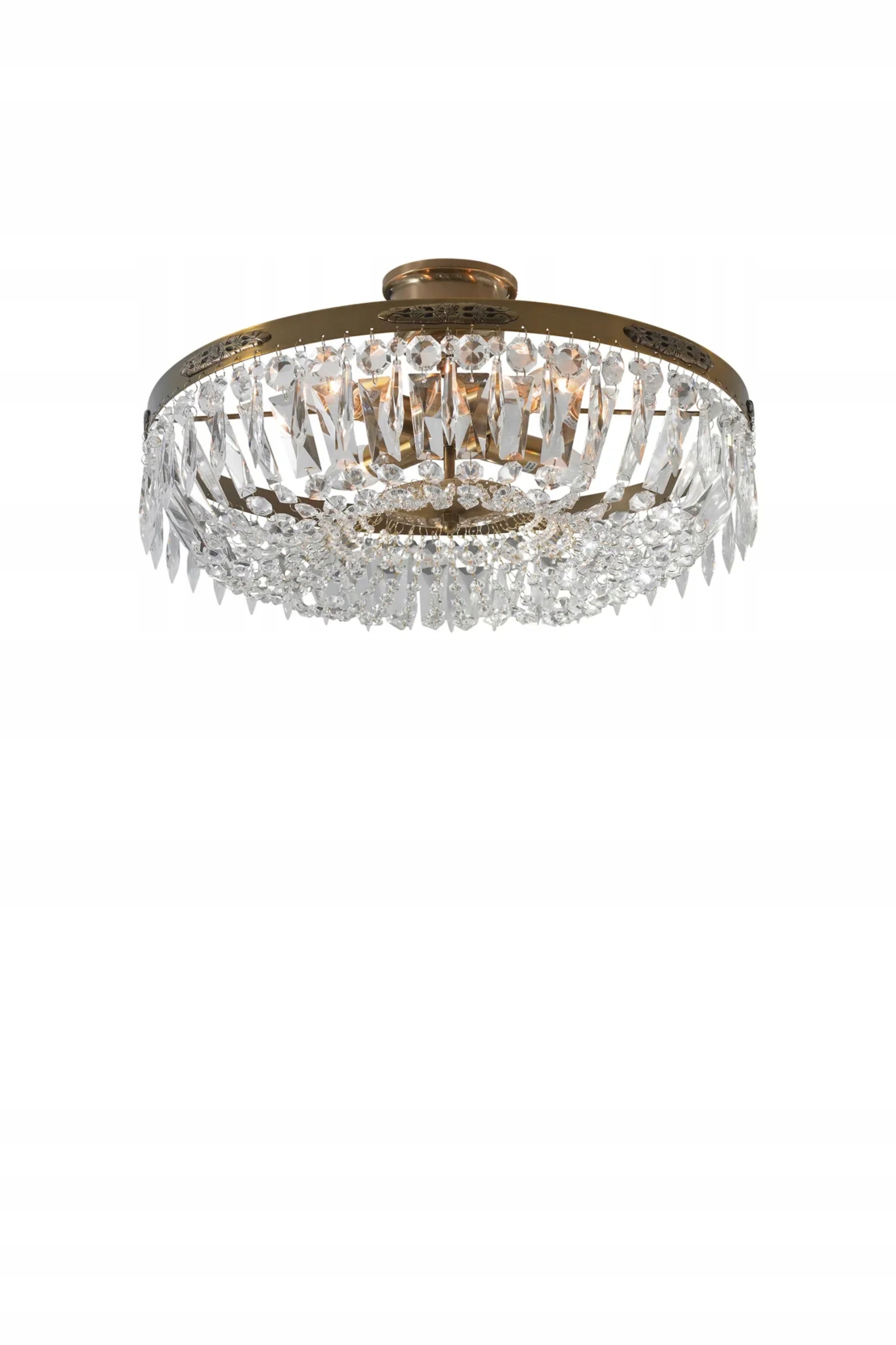 Markslöjd Hovdala krištáľové stropné svietidlo staromosadz 48 cm