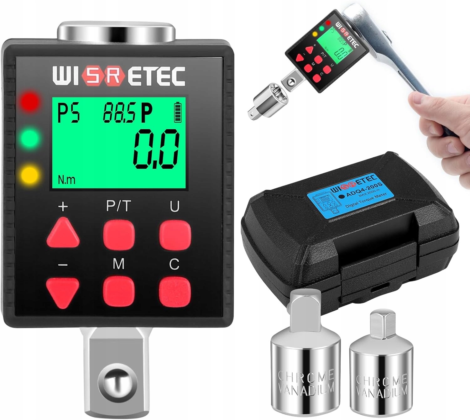 Sada Elektronických Momentových Adaptérů LCD 1/2" 17-340 Nm