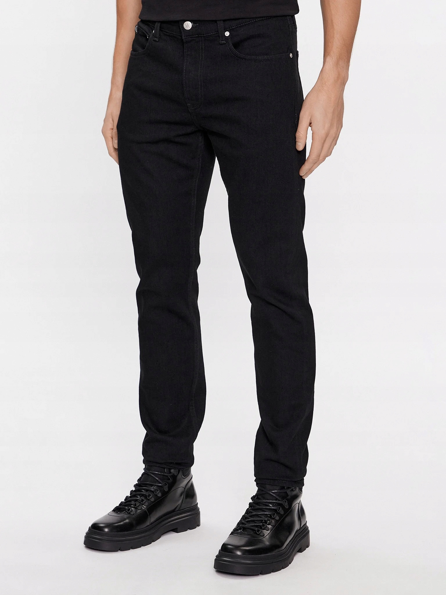 Calvin Klein Jeans Černé Pánské Džíny S Jednoduchým Zipem 33/30 Xta