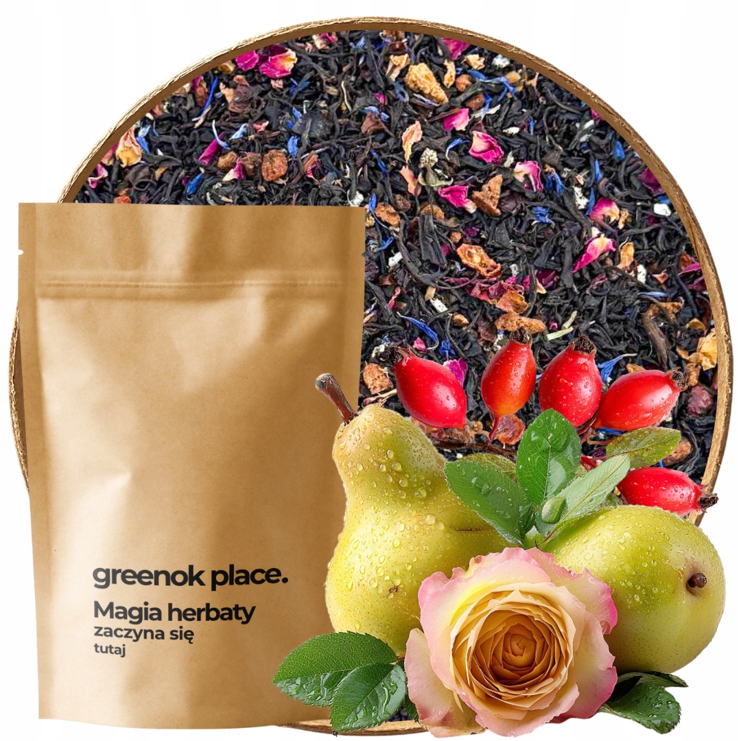 Čaj černý Pečená Hruška 1000 g s hruškou šípková růže Aromatická