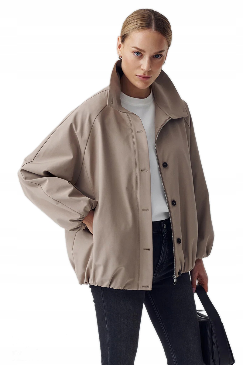 Dámská Jarní Bunda Béžová Volná Dámská Módní Dag Janbor M