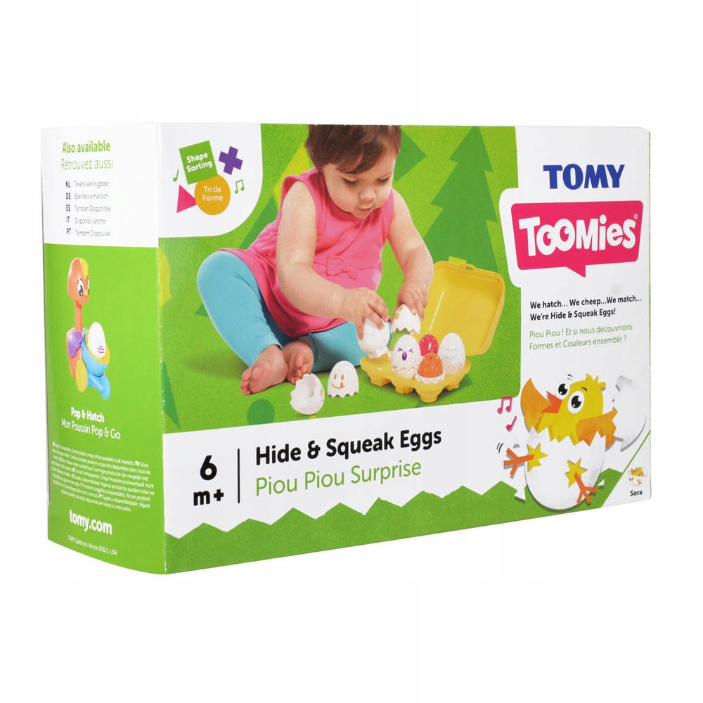 TOMY PISZCZĄCE JAJECZKA 6 jajek w pojemniku do sortowania 501T814 EAN (GTIN) 5011666015814