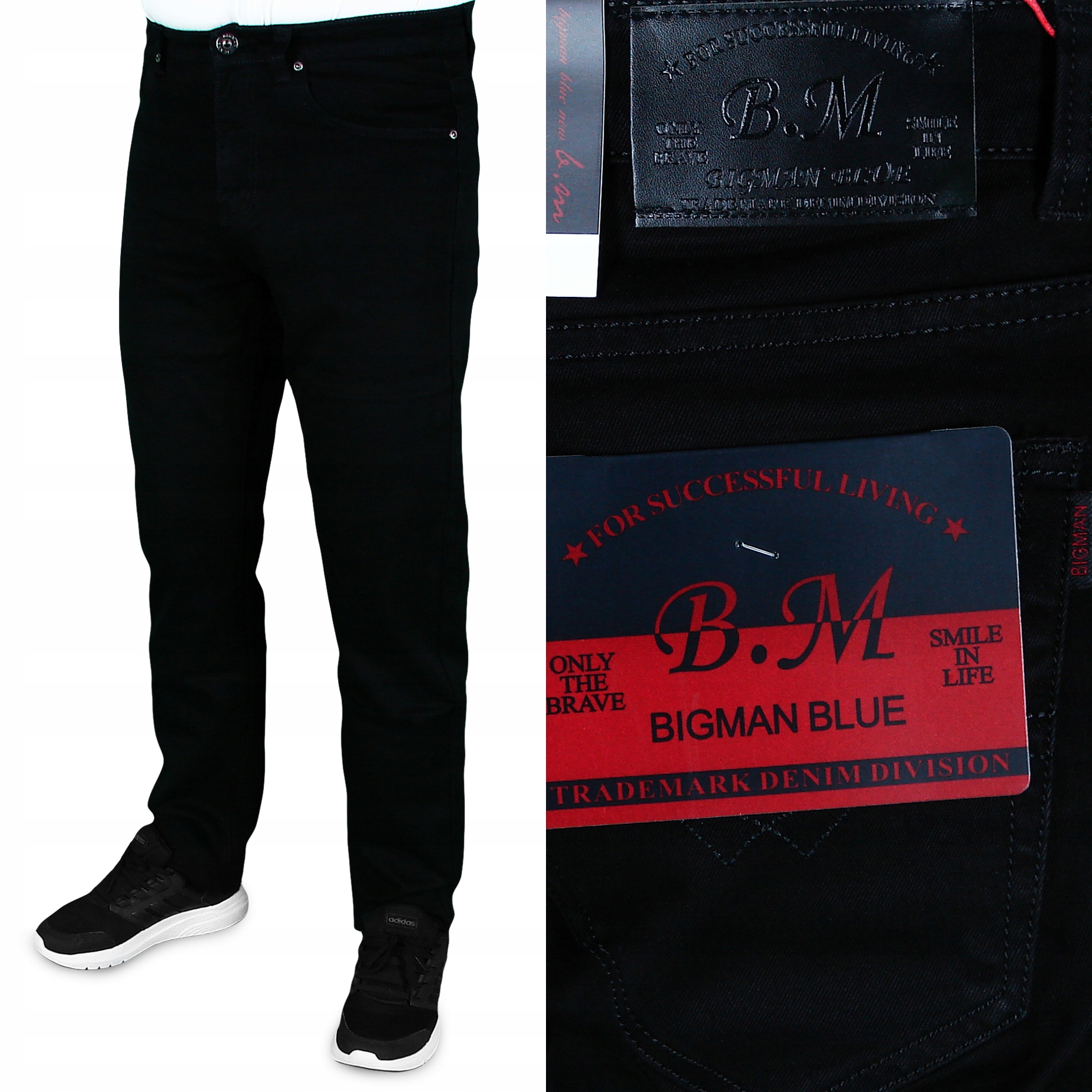 SPODNIE MĘSKIE JEANSOWE CZARNE W34 L32 W90-92 cm