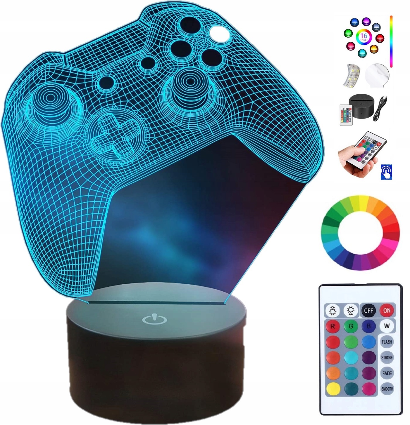 

Lampka na biurko Pad Kontroler 16Kol. Led Plexido