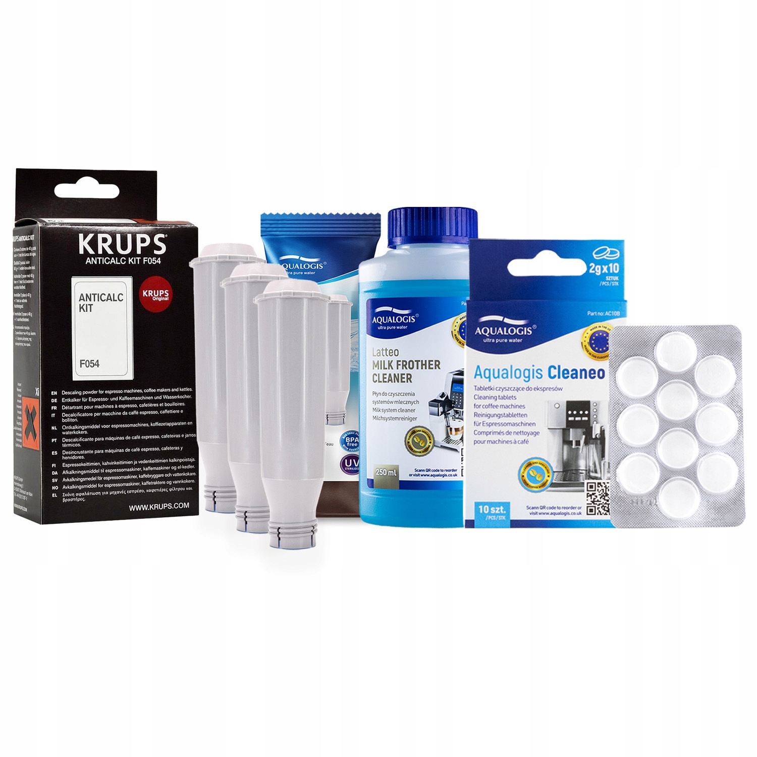 3x Filtr vody AL-TES46 pro kávovar Krups Odvápňovač Tekutina Tablety