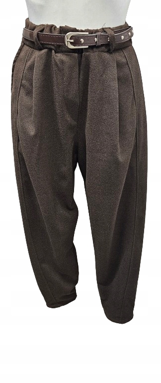 Kalhoty Jedle Livan's elegantní, L, XL, XXL, velká velikost, čokoládové