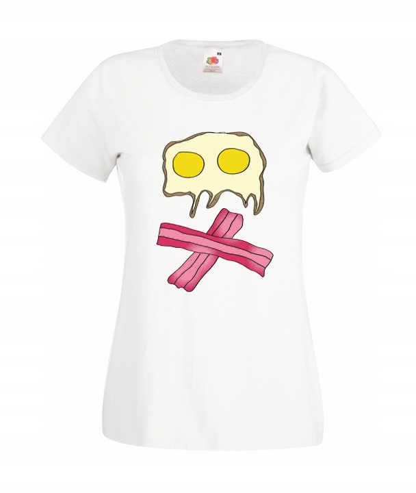 

L Koszulka Damska Jaja Śmieszne Smażone Bekon