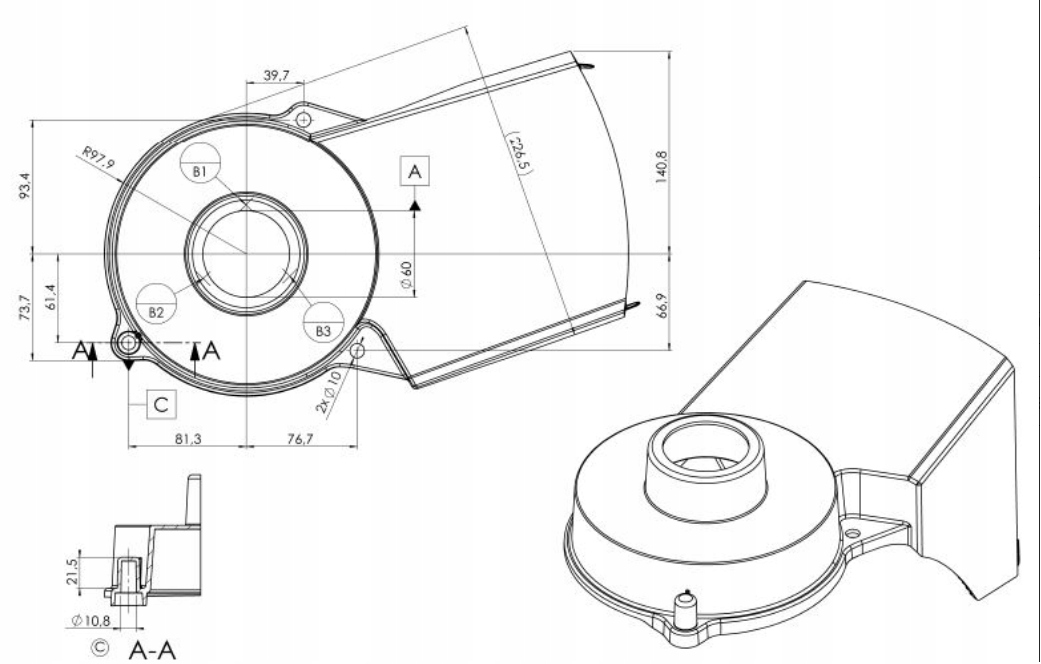 Osłona paska kosiarki AL-KO 520 BR / 51 BR 44295801 ORYGINAŁ ! Zawiera baterie nie
