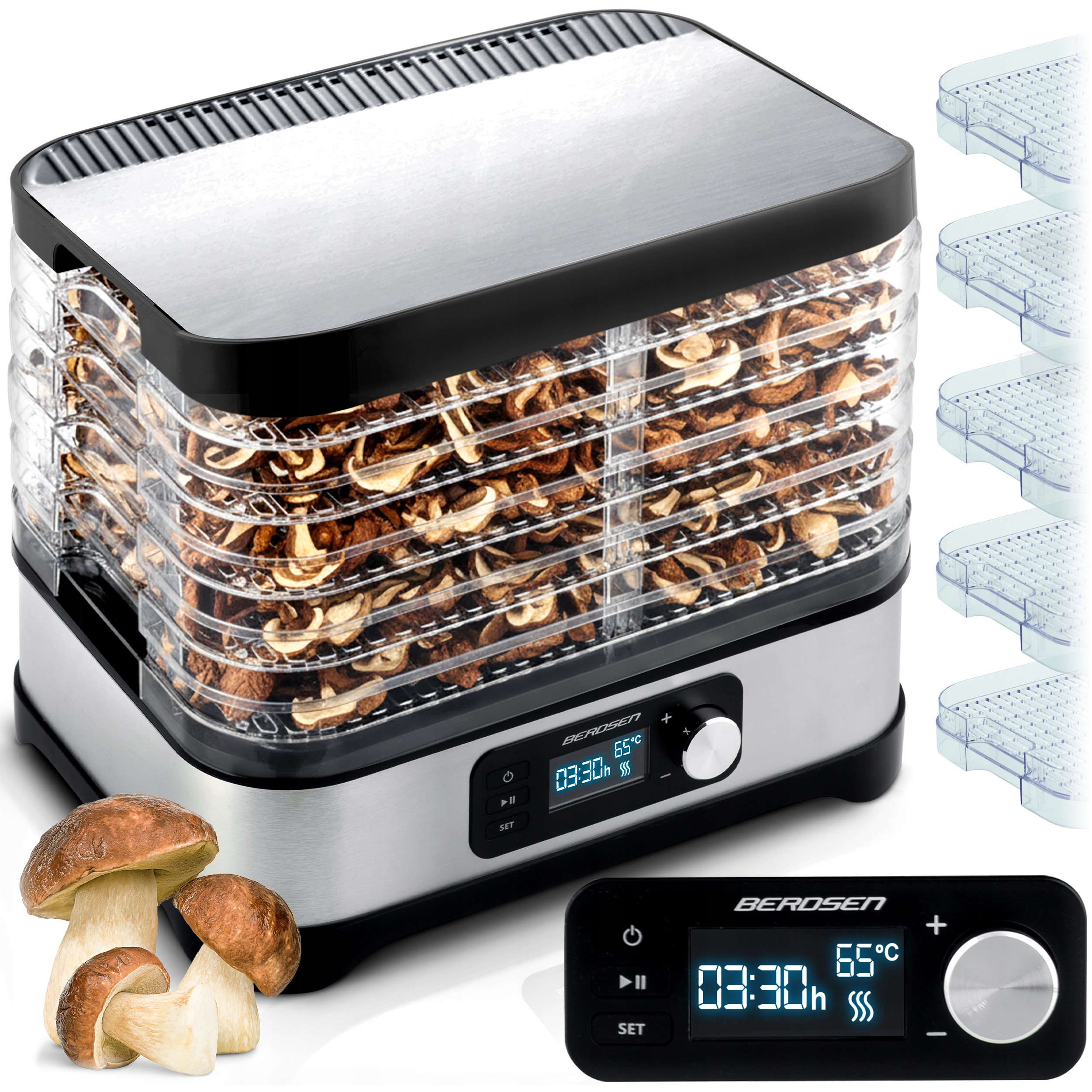 Duża Suszarka do grzybów spożywcza owoców i warzyw 5 poziomów Termoobieg