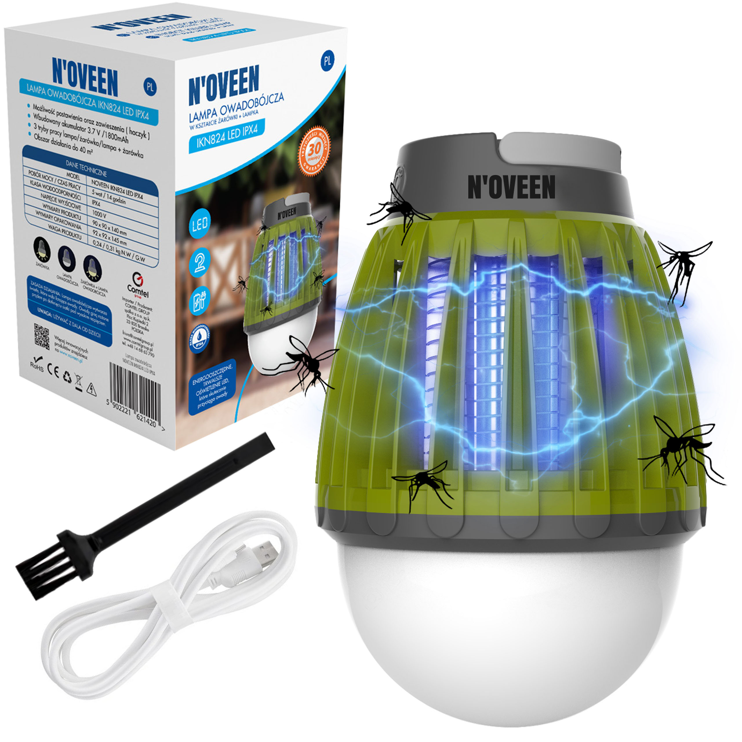 

Latarka Lampa Owadobójcza Komary IPX4 Akumulator