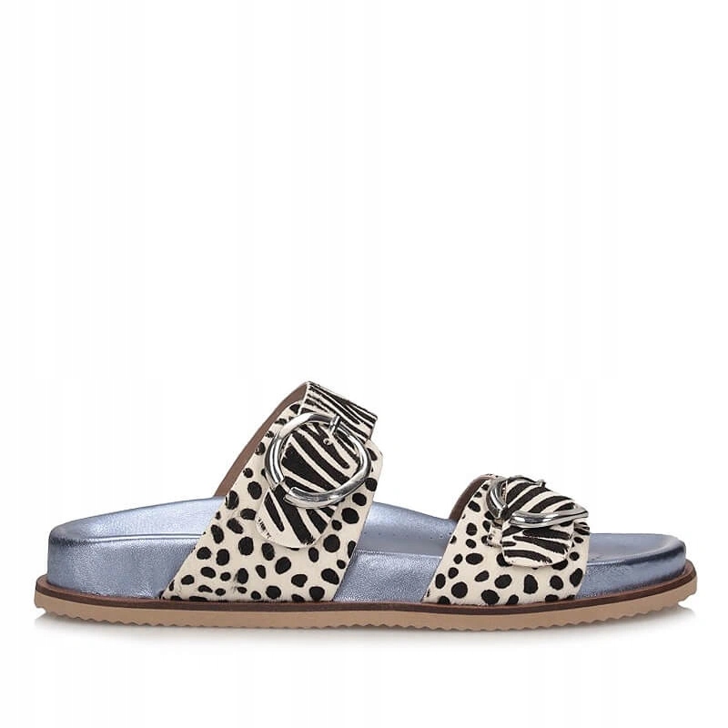 Nazouváky pantofle Gioseppo Carney 78025 Blue modré kožené na platformě