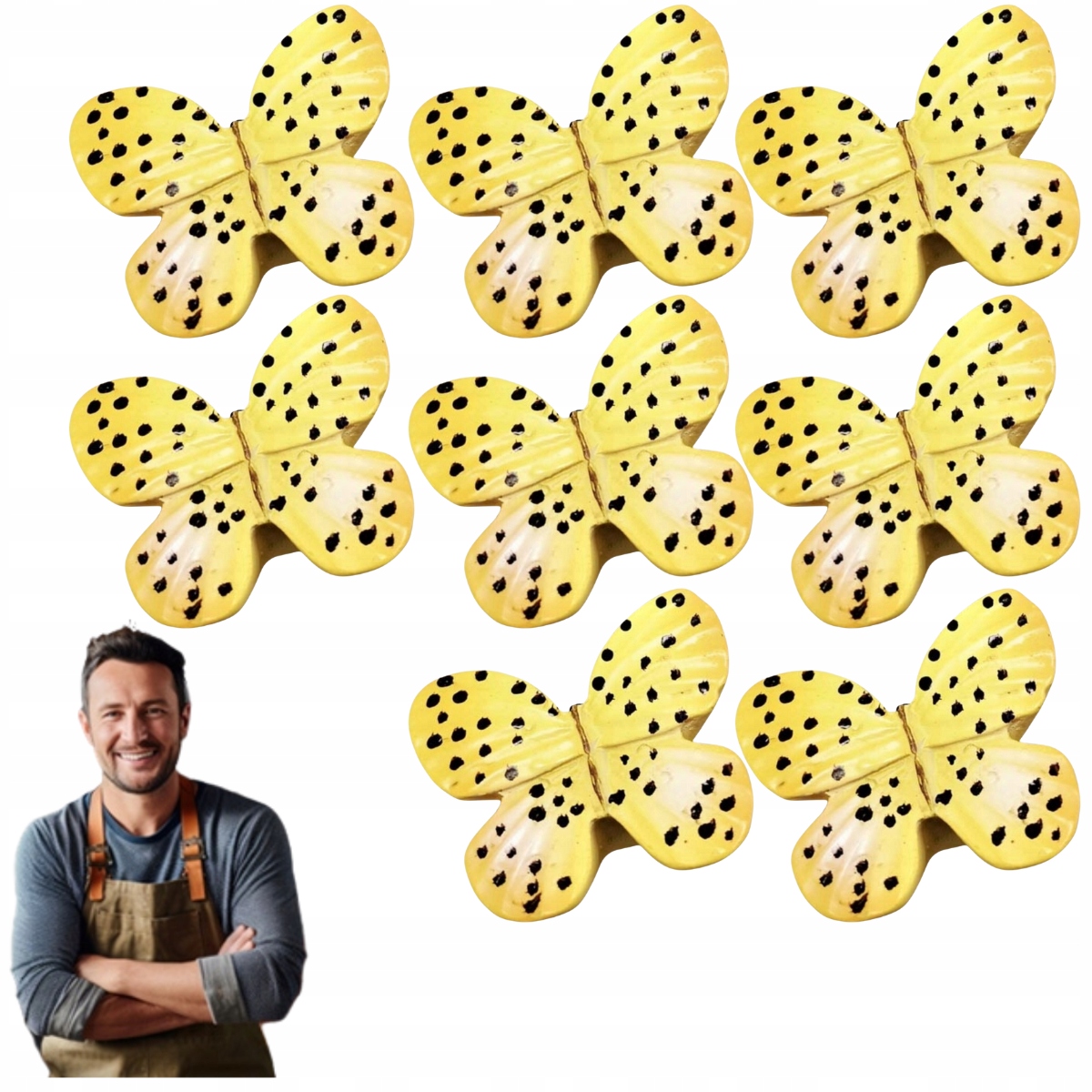 Nábytkový držiak Nábytkový gombík detský Motýlik Žltý 8ks