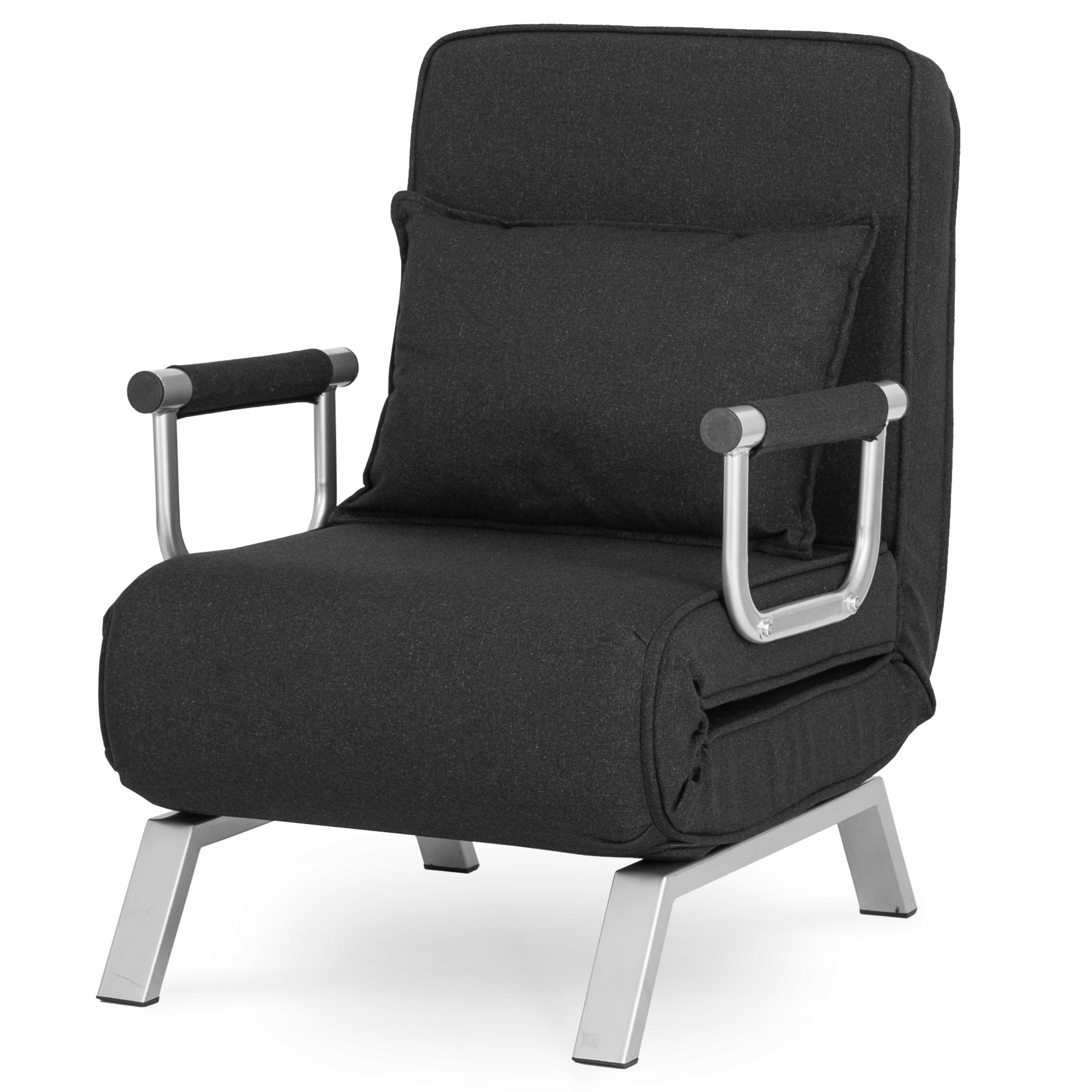 Jednomístné rozkládací křeslo Lehátko do obývacího pokoje na spaní Lehátko Bart Černá