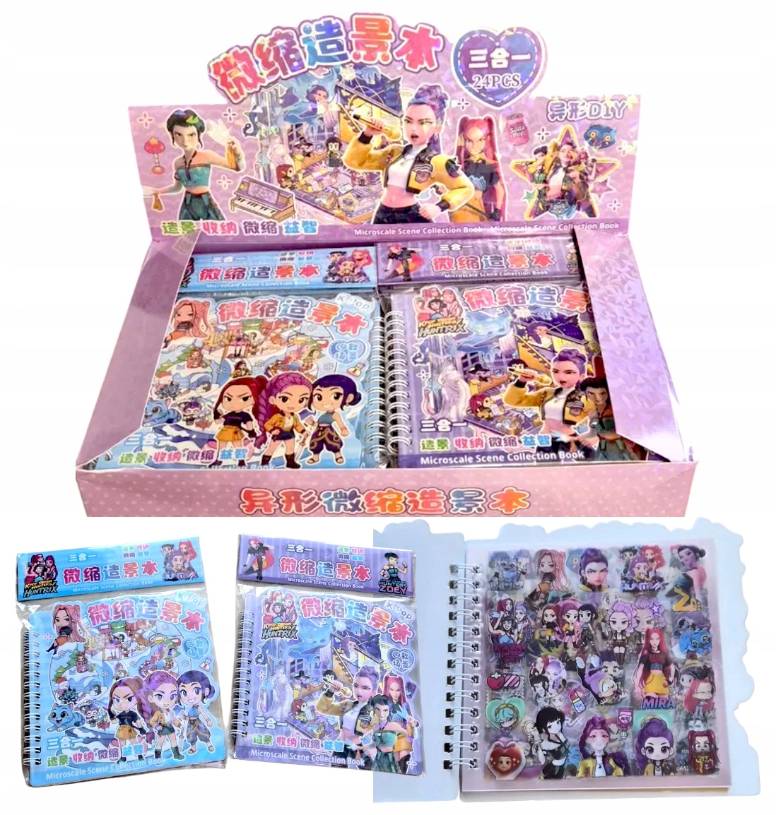 KPOP HUNTRIX DEMON HUNTERS NOTATNIK 200 NAKLEJEK ROOMBOX OBRAZKI NOTES