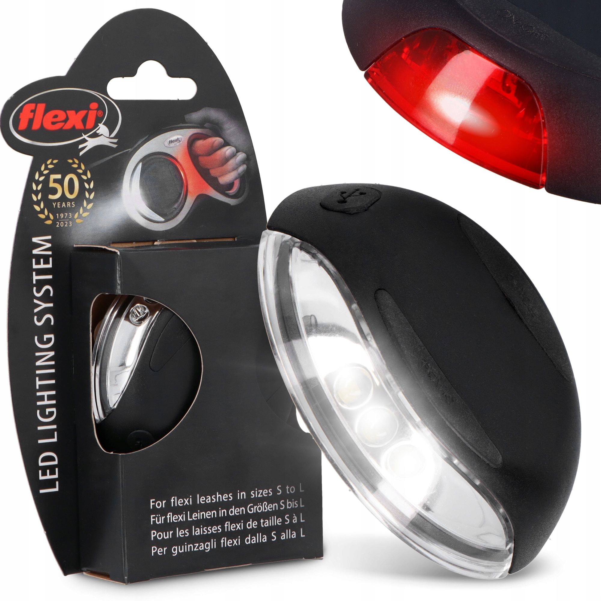 Levně Lampička Vodítka Pro Psa Flexi Led Akumulátorem Usb Nabíjená Odrazka Světlo Ot