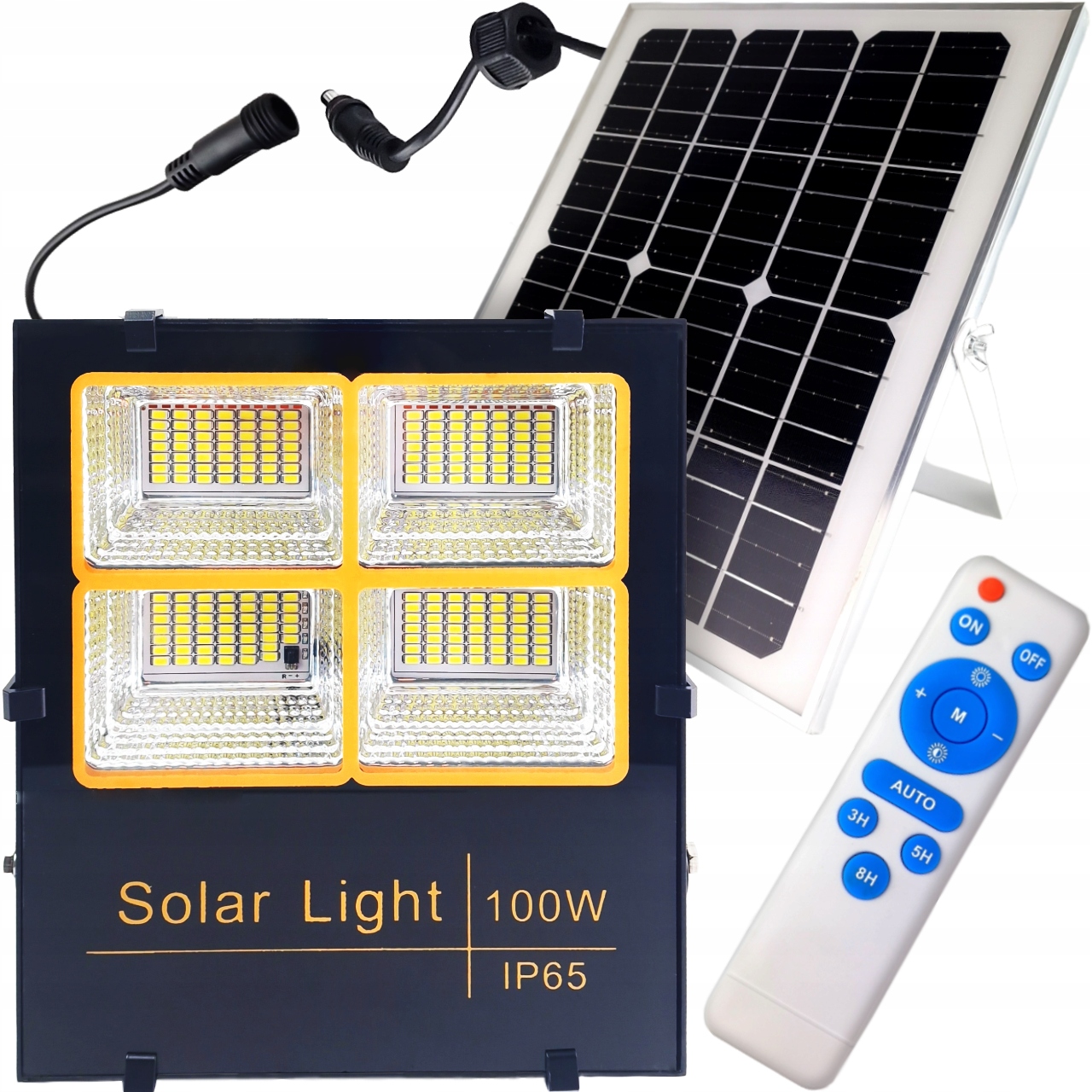 Lampa Solarna Ścienna Mocna Solar Z Czujnikiem Zmierzchu Cob Panel Led IP65
