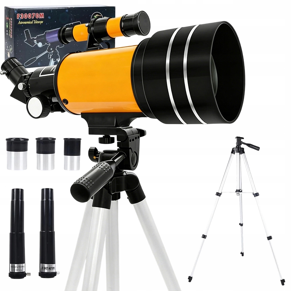 Astronomický dalekohled 70 mm 300 m na koncerty a krajinu, stativ pro děti